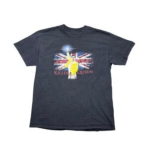 Y2K Queen Freddie Mercury Killer Queen Black Graphic T-Shirt Mens Medium
